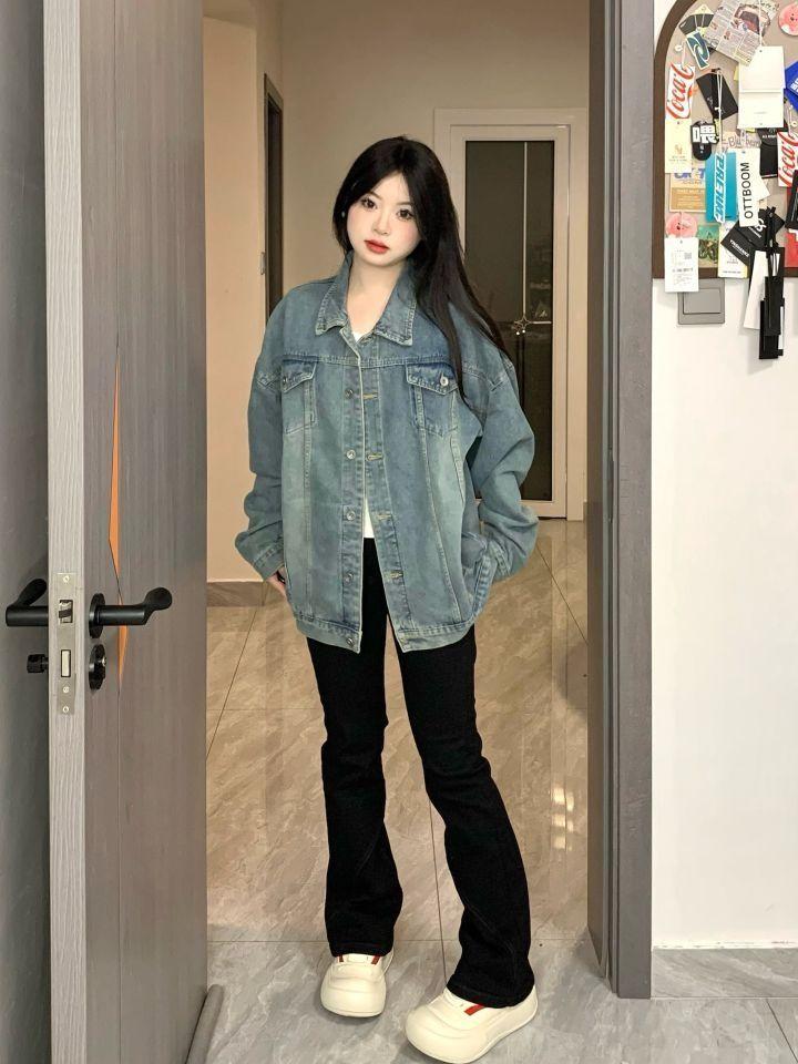 一眼爱上的中性风|牛仔外套➕微喇牛仔裤